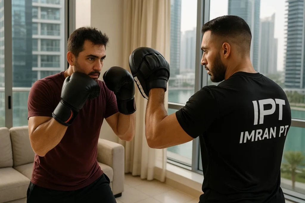 Mobile personal trainer bringing equipment to Downtown villa