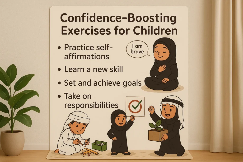 Confidence-boosting exercises for children in UAE home environment